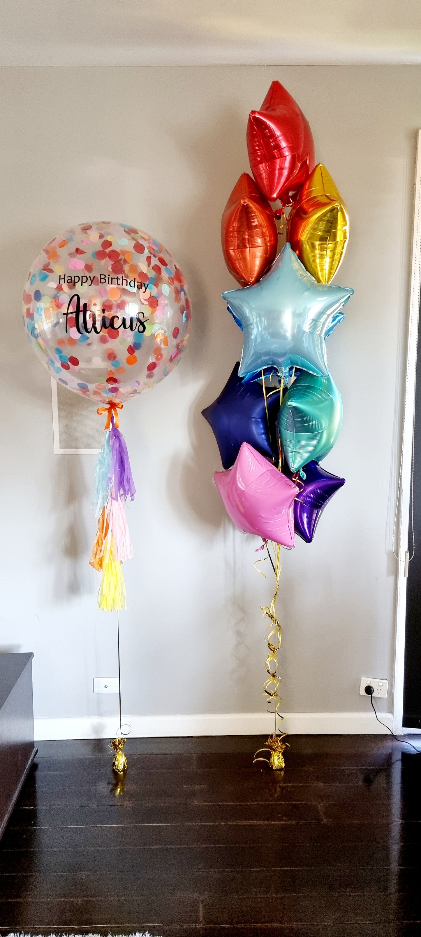 Space ship themed balloon bouquet with stars in melbourne