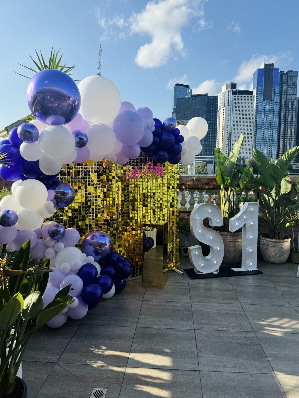 S1 Rooftop Christmas Party with Balloon Decorations in South Melbourne