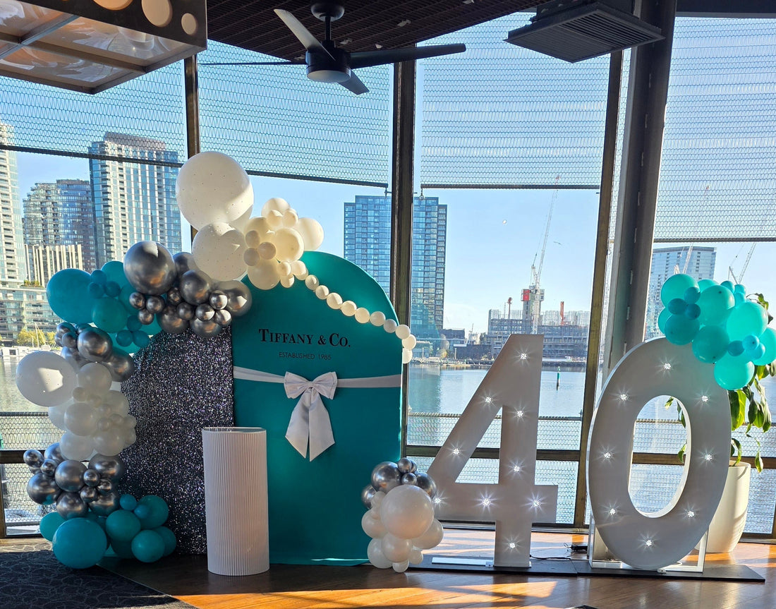 Tiffany 40th birthday balloons 