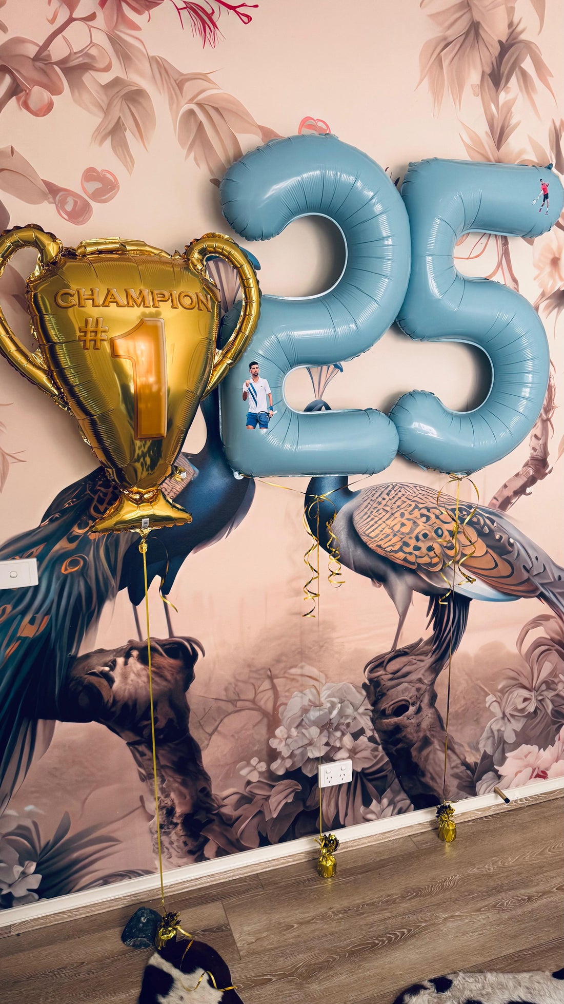 Djokovic 25 grand slam AO balloons personalised 