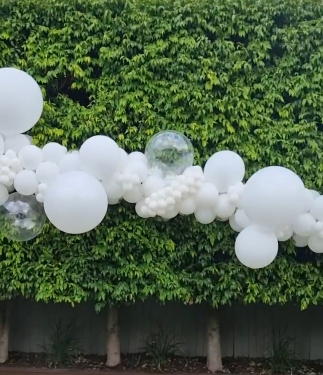 White balloon garland in Sandringham VIC