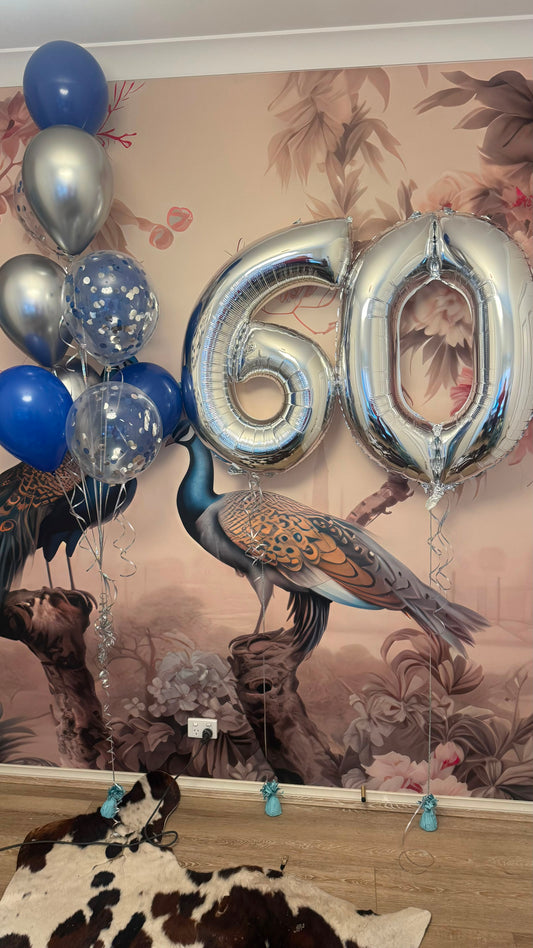 Navy & Silver Birthday Balloons for Services Australia Heatherton | Fairytale Balloons