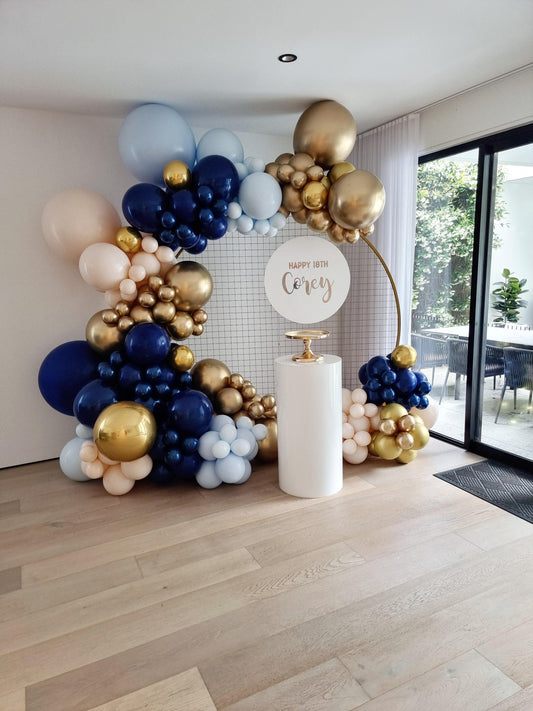 Blue and Gold diy Balloon Garland Kit Large