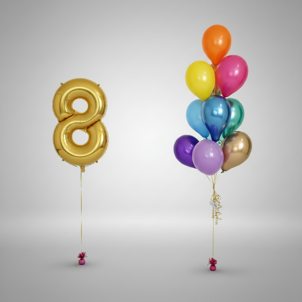Ramo de globos numerados (lleno de helio)