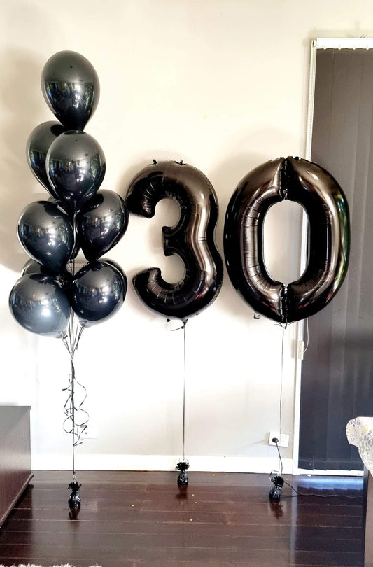 Black Number Balloonns Delivered Melbourne
