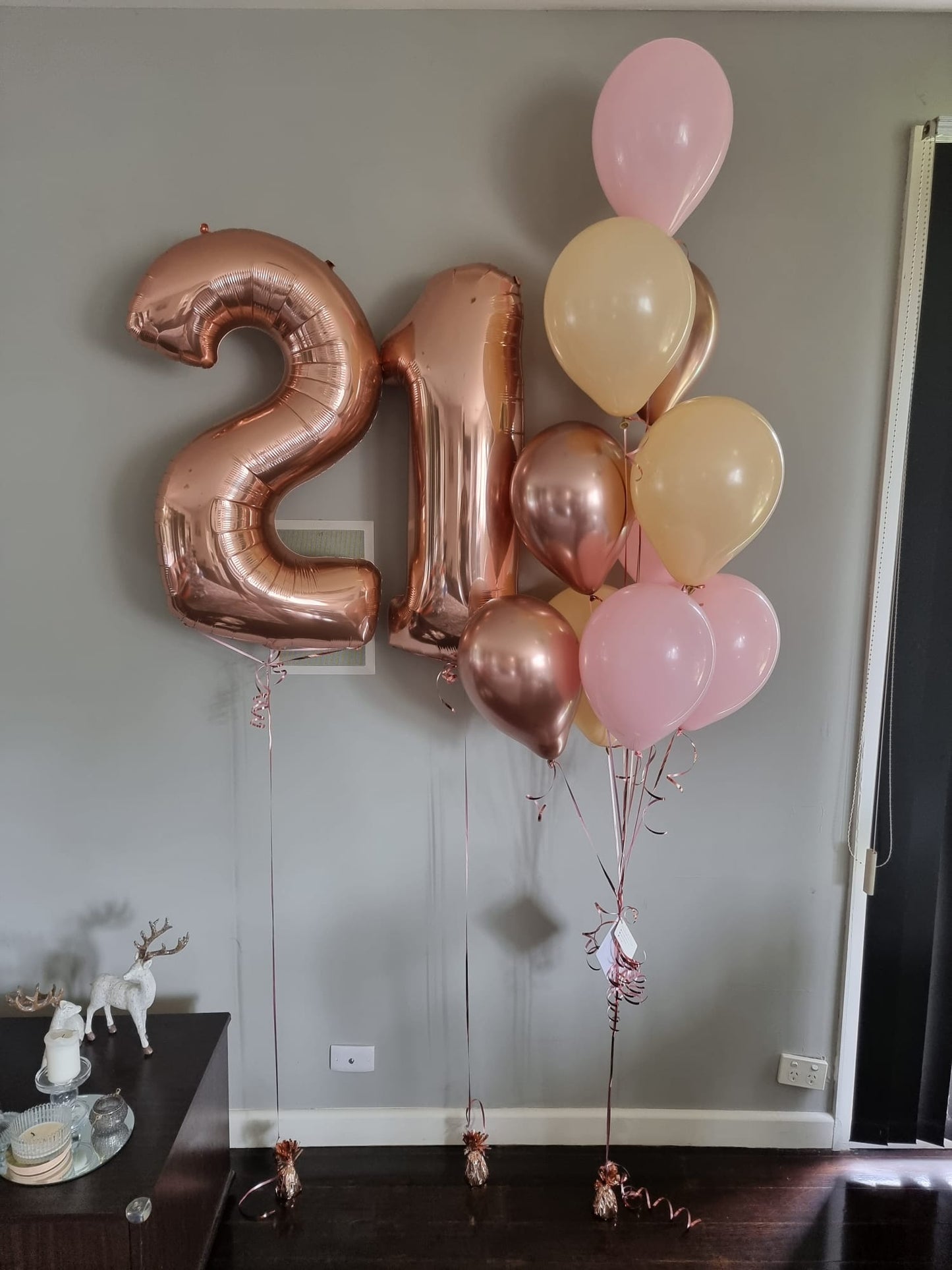 Blush, Pink & Rose Gold Balloon Bouquet with Number Balloon(s) (helium-filled)