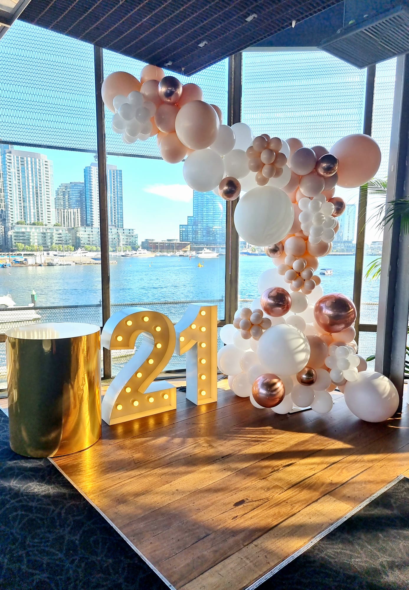 Blush and white balloon Garland All Smiles Docklands 