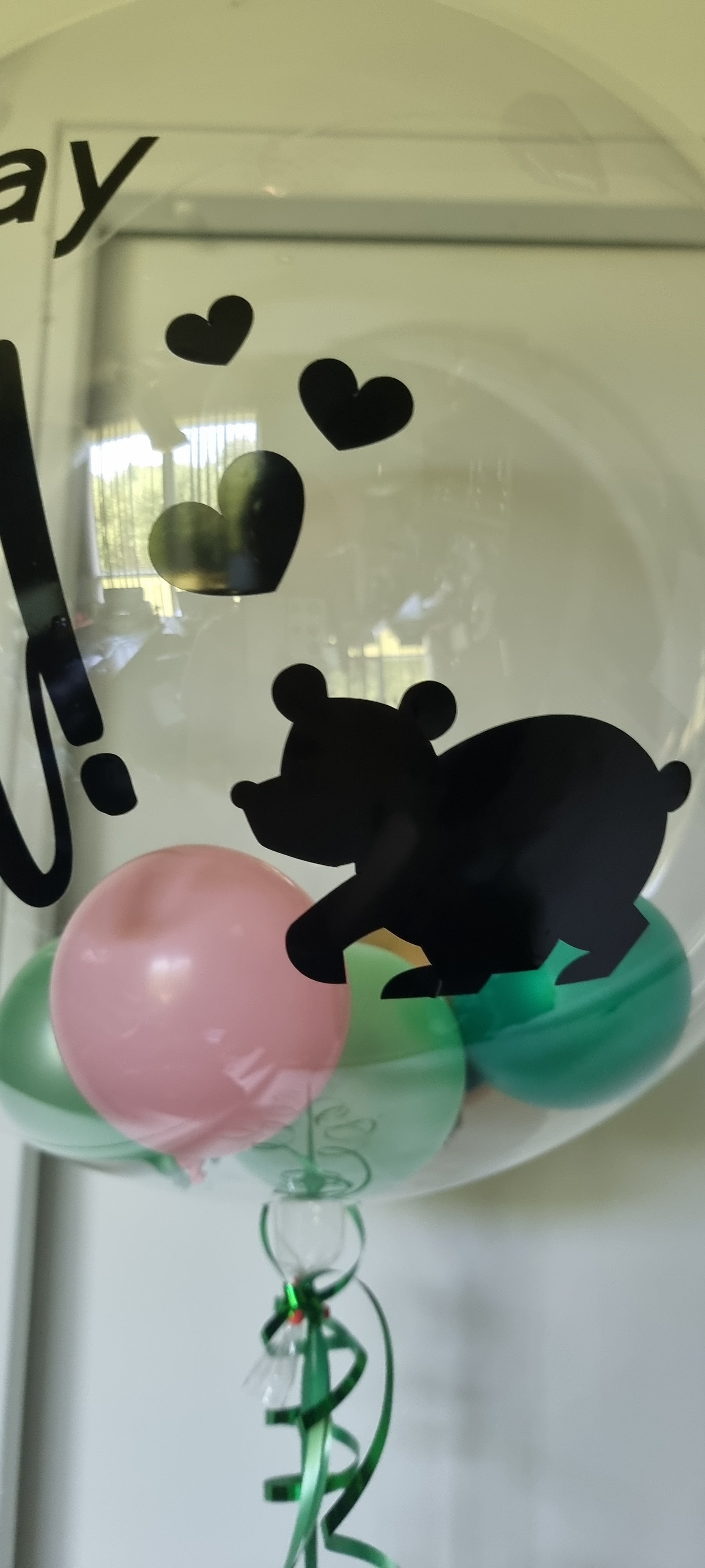 Bubble balloon with a personalised bear melbourne
