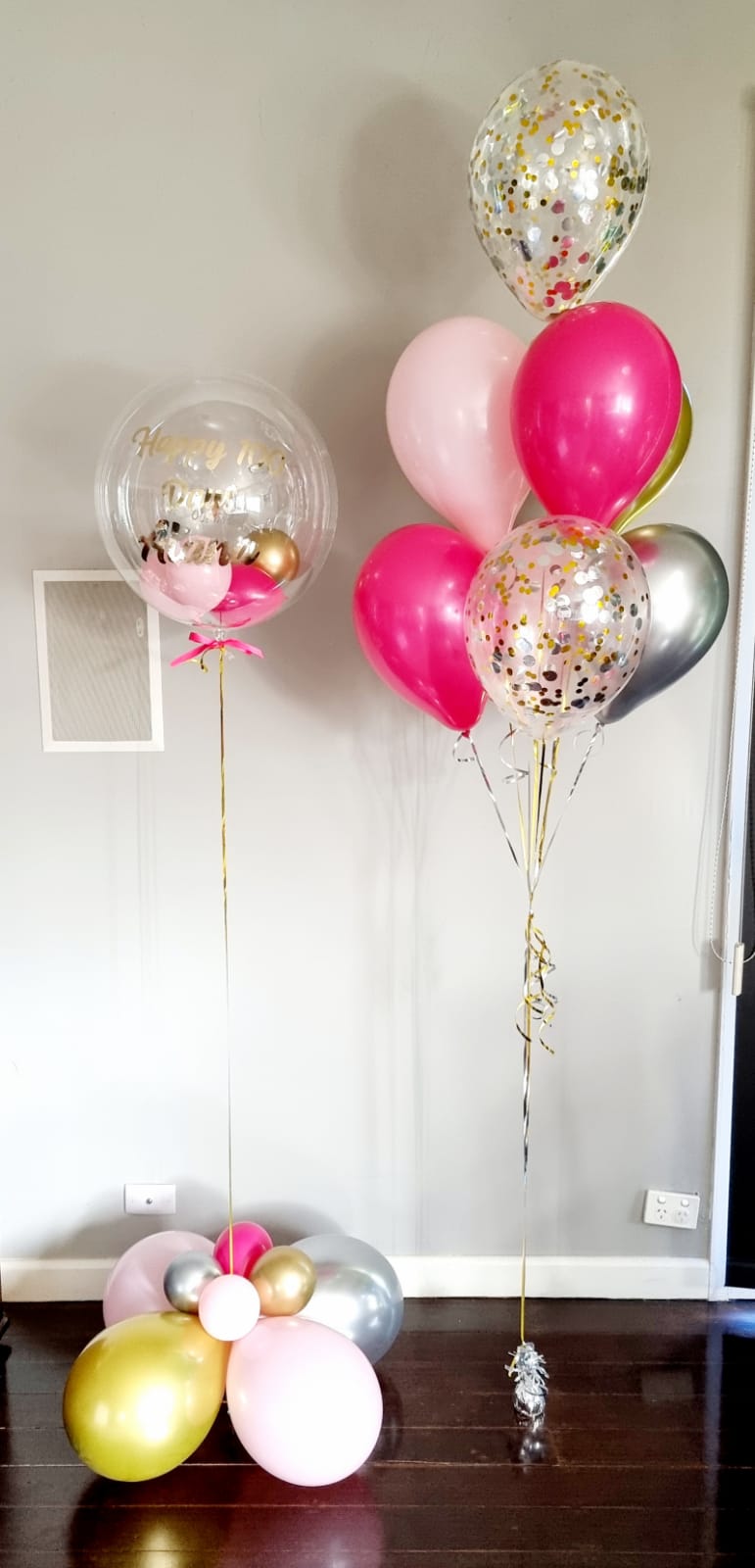 Gold and pink balloons Mentone 