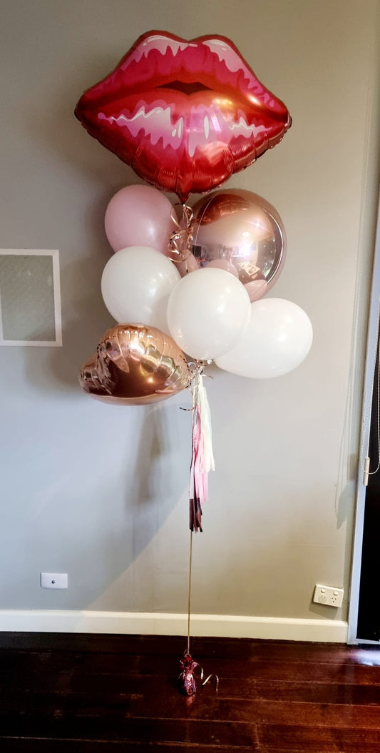 Balloon Bouquet Lips Heart Rose Gold White Delivered Melbourne 