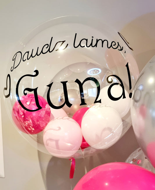 Personalised Pink White Balloon Bouquet Melbourne