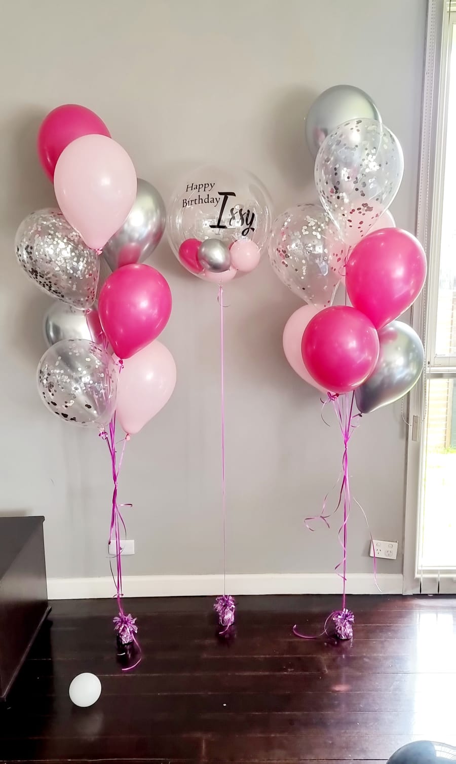 Personalised Pink Bubble Balloon Bouquet XL Delivered Melbourne
