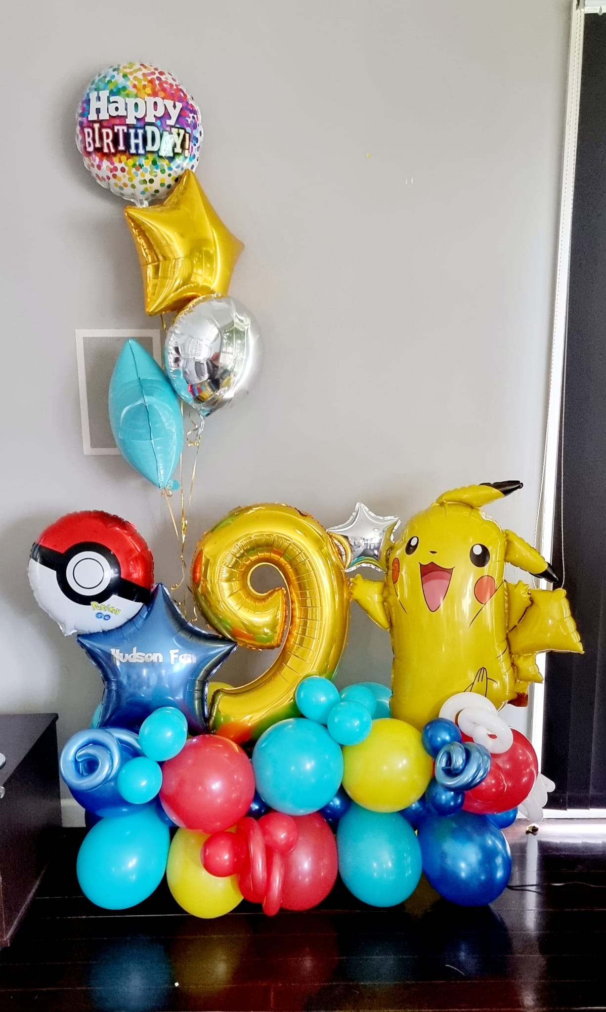 Pikachu Pokemon Balloon Bouquet Cluster Garland Delivered Melbourne