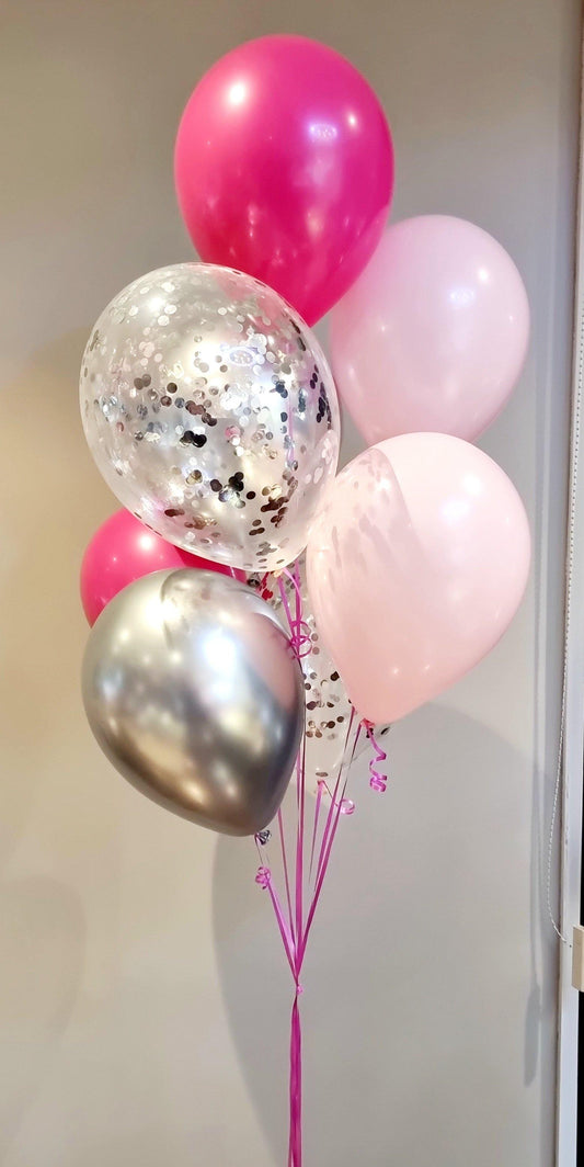 Pink White Helium Balloon Bouquet Melbourne 