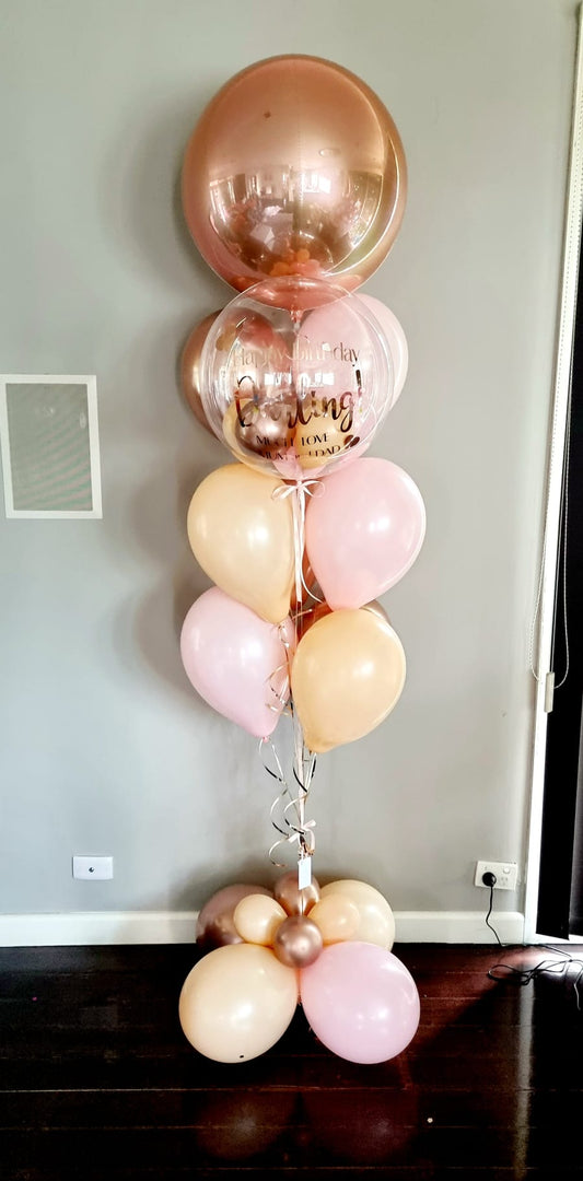 Personalised Rose Gold & Blush Balloon Bouquet