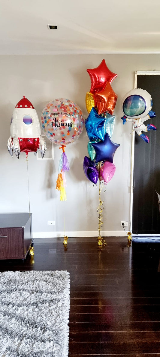 Spaceman rocket space ship balloon bouquet delivered Melbourne