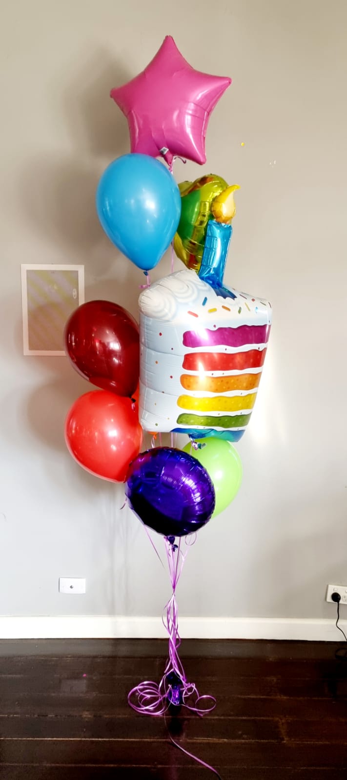 Supersized Birthday Cake Balloon Bouquet Delivered Melbourne