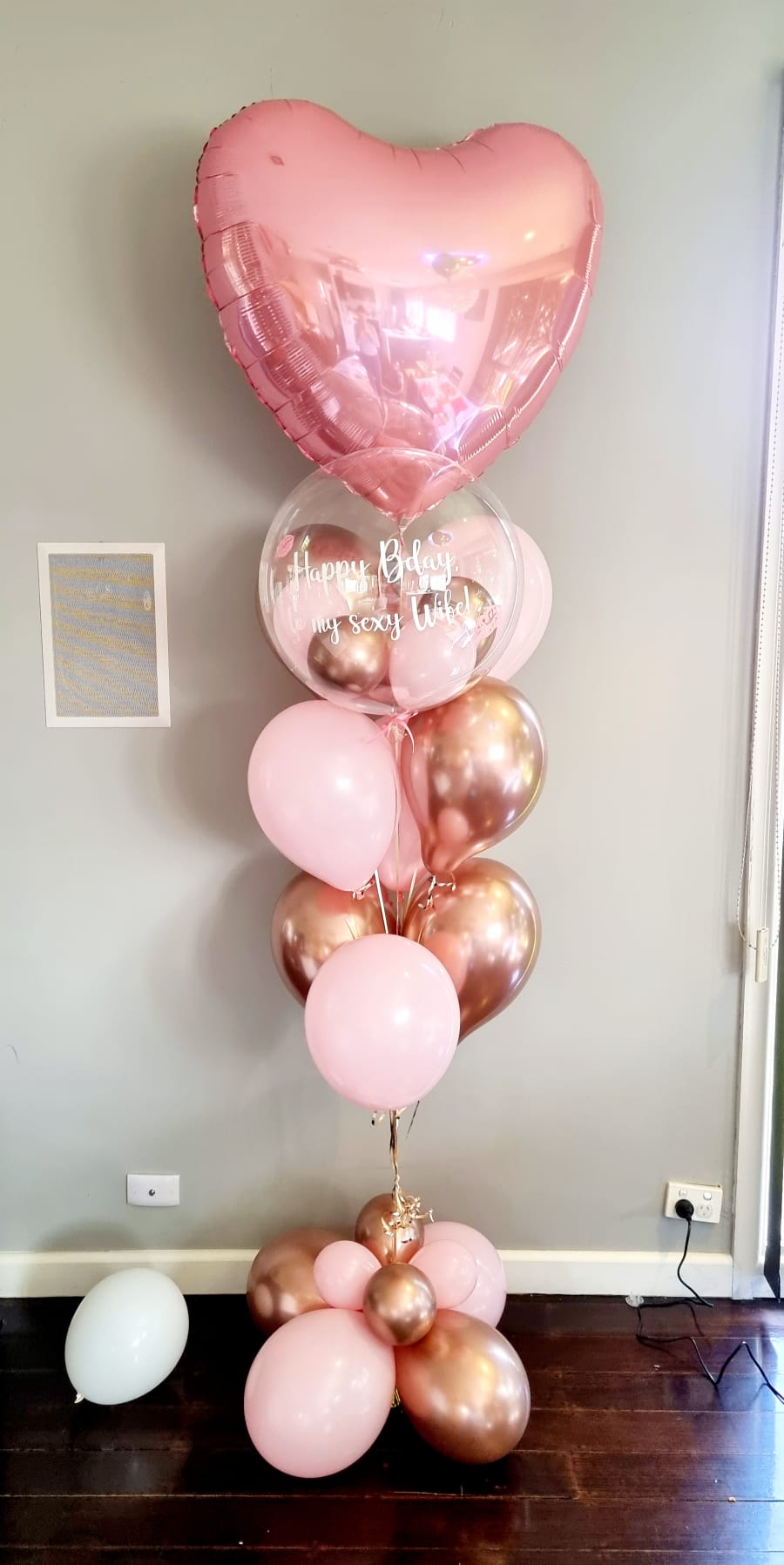 Sweetheart Balloon Bouquet Rose Gold Pink Delivered Melbourne