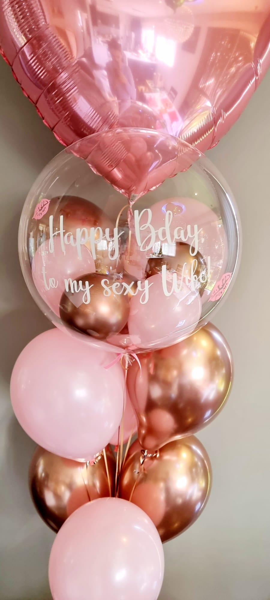 Sweetheart Balloon Bouquet Rose Gold Pink Delivered Melbourne