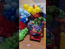 Load and play video in Gallery viewer, Superhero Themed Balloon Garland Melbourne
